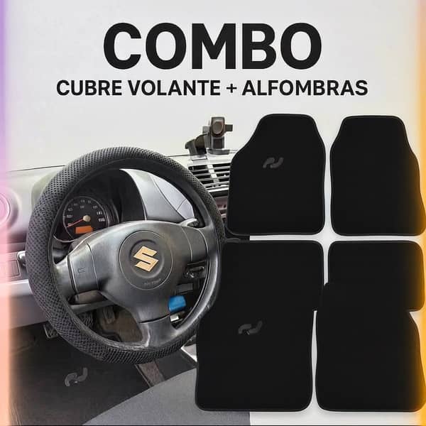 Alfombras Goma juego x 4 + Cubre volante